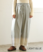 リネンギンガムチェック　パンツ